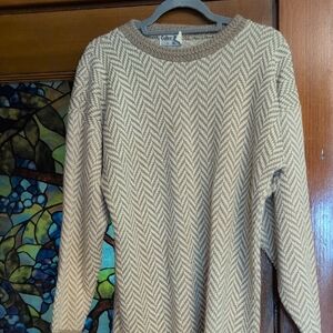 Cozy Cable & Gauge Beige Sweater
